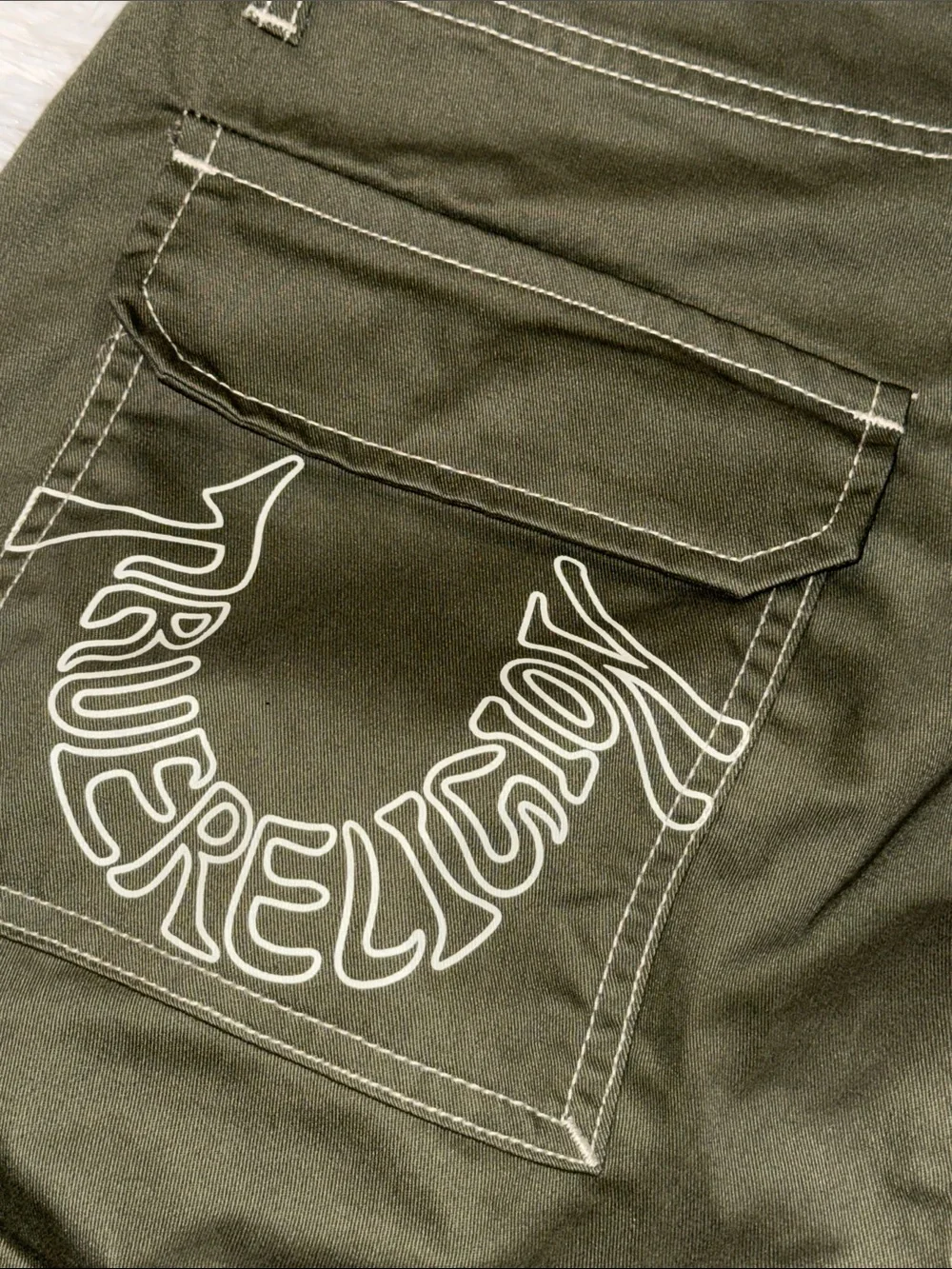 Men's True Religion Olive Green Cargo Pants 34